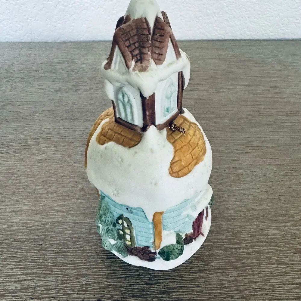 Christmas Holiday Church Chapel Ceramic Bell Figurine